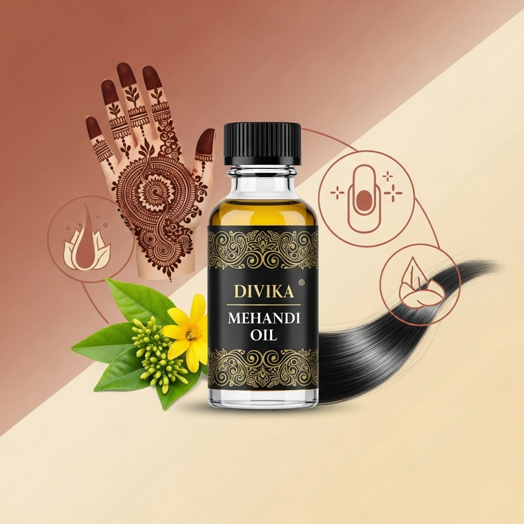 Mehandi Oil - in use